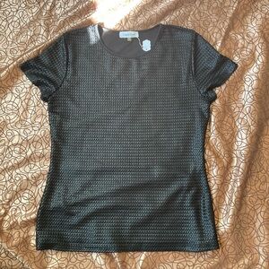 Calvin Klein Textured Black Short Sleeve Top